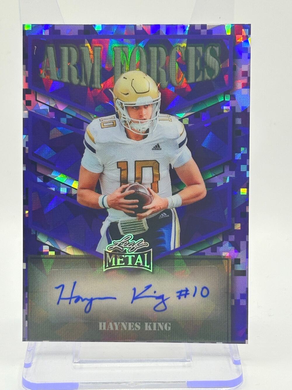2025 Leaf Metal Haynes King Arm Forces Purple Auto 1/5 SP Georgia Tech Carolina